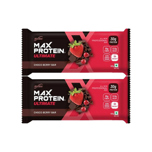 RiteBite Max Protein Bar (Choco Berry) - Pack of 2 : 2 x 100 g