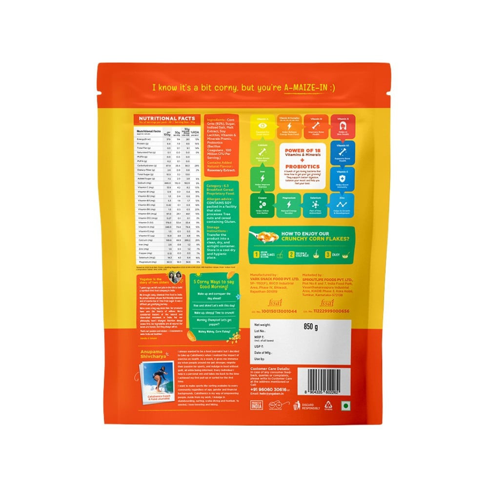 Yoga Bar Crunchy Corn Flakes with Probiotics : 850 g