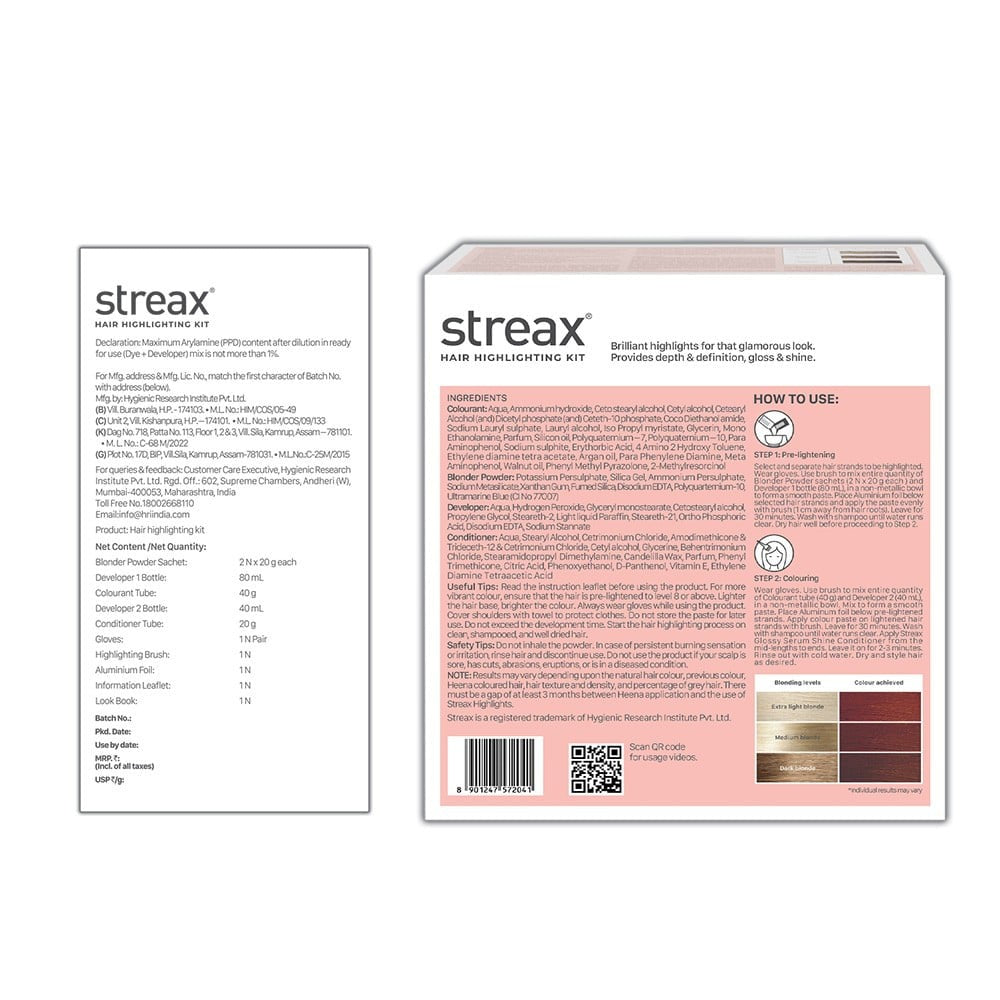 Streax Highlighting Hair Colour Kit (Latte Brown) : 1 pack
