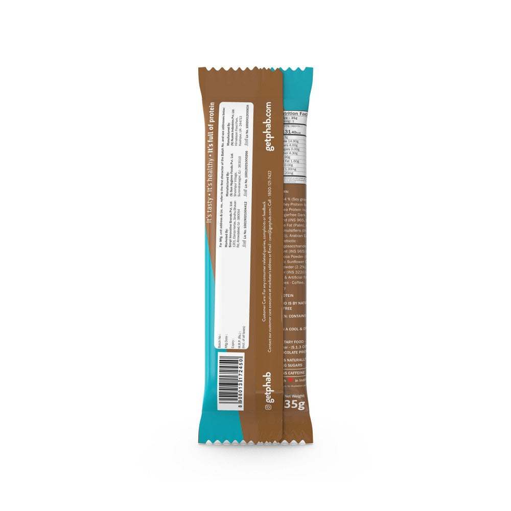 Phab Mocha Nut Fudge 11g Protein Bar : 3 x 35 g
