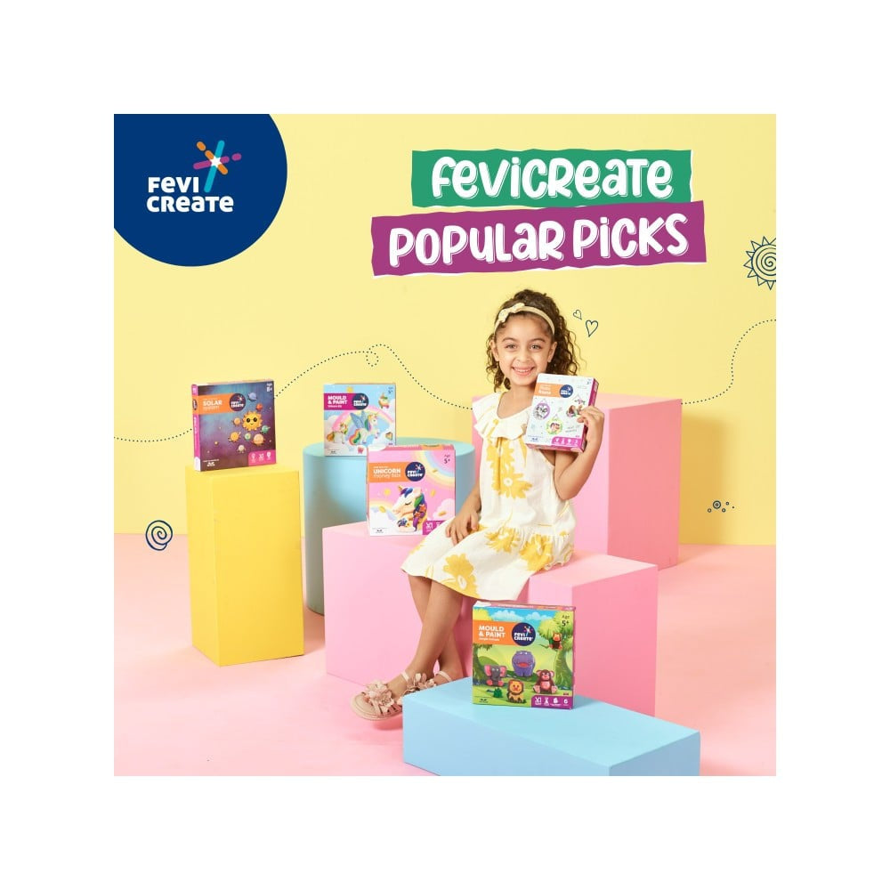 Pidilite Fevicreate DIY Fridge Magnet Art & Craft Kit (5+ years) (Multicolor) : 1 unit