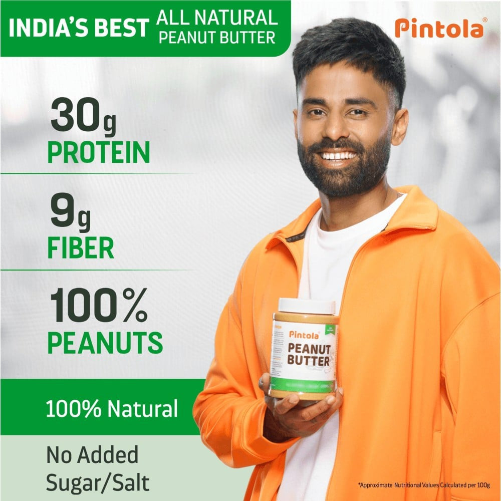 Pintola All Natural Crunchy Peanut Butter (Unsweetened) : 1 kg
