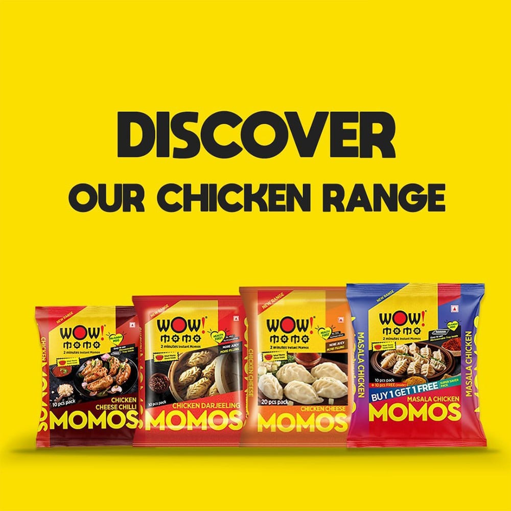 Wow! Momo Chicken Cheese Chicken Momos (Frozen) - Pack of 2 : 2 x 1 pack (10 pieces)