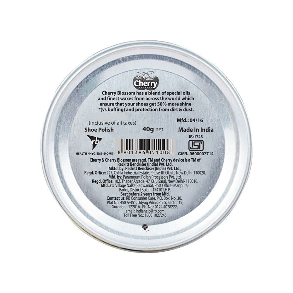 Cherry Blossom Black Wax Shoe Polish : 40 g