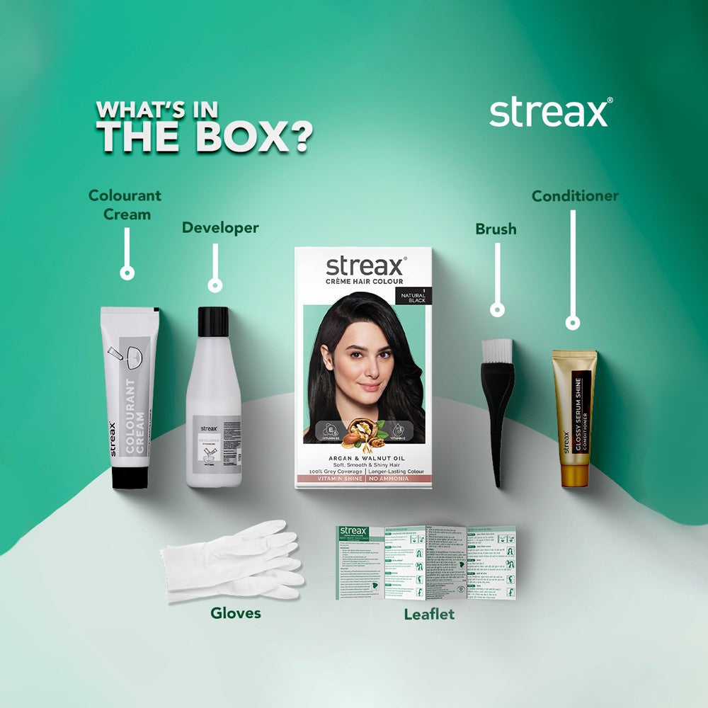 Streax Cream Hair Colour -Natural Black 1 : 120 ml