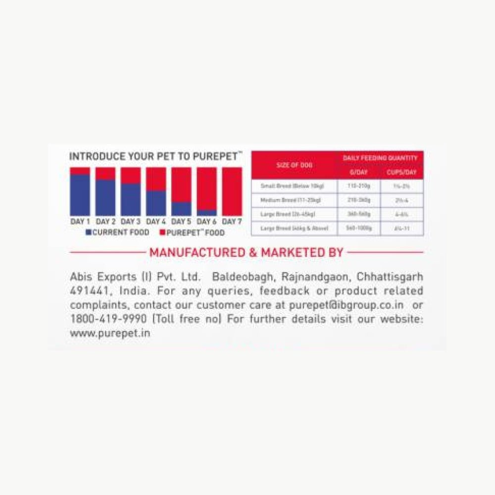 PurePet Meat & Rice Adult Dog Food : 10 kg