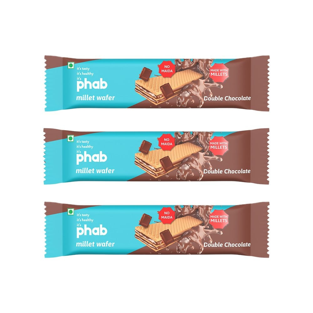 Phab Double Chocolate Millet Wafer : 3 x 30 g