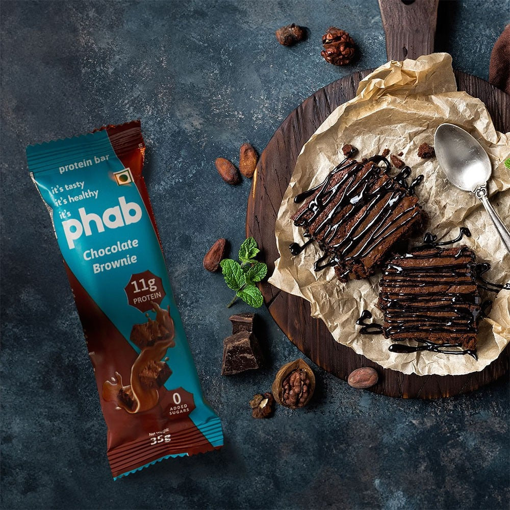 Phab 11g Protein Bar - Chocolate Brownie (High Fibre & No Added Sugar) : 3 x 35 g