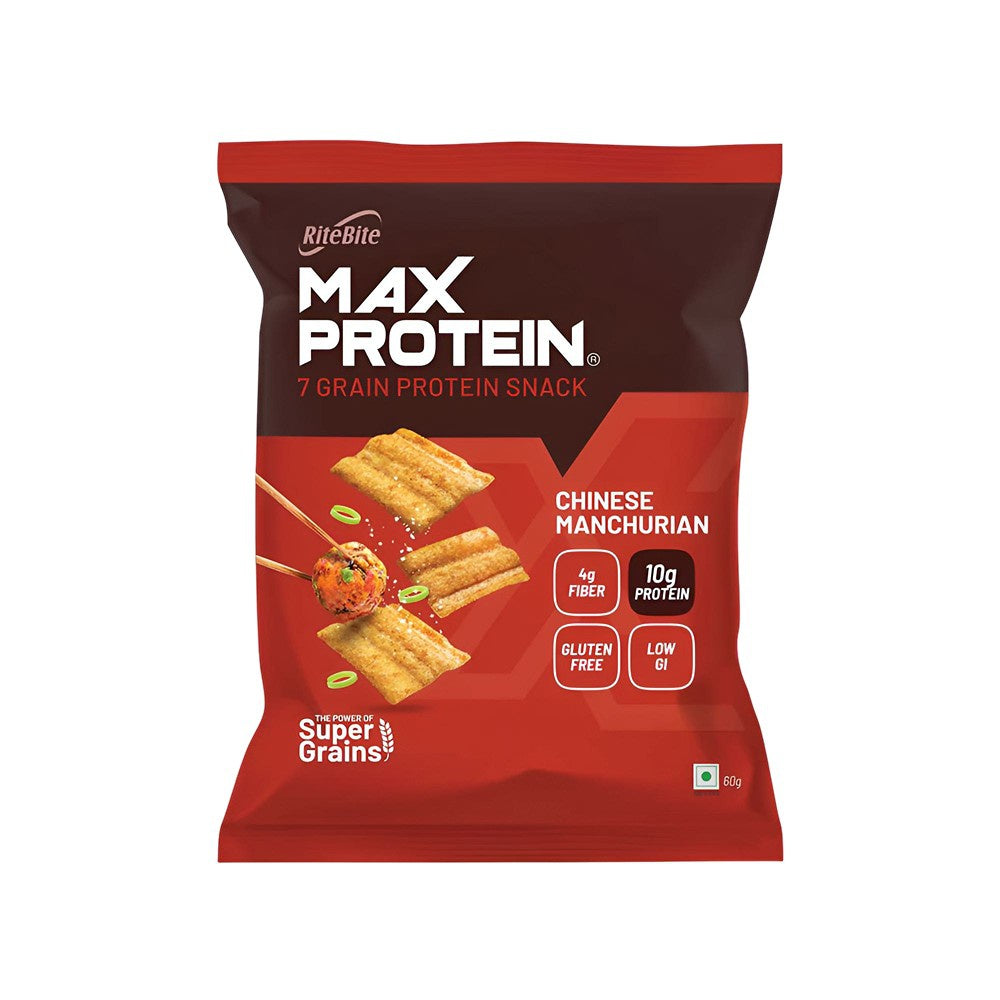 RiteBite Max Protein Spanish Tomato Chips + Peanut Butter Dark Chocolate Quinoa Crispies Oats Nutrition Bar + Max Protein Chinese Manchurian Chips Combo : 60 g + 40 g + 60 g