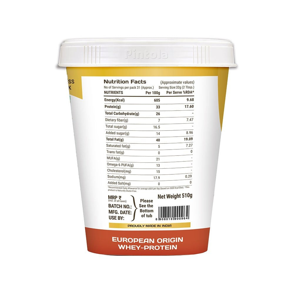 Pintola High Protein Crunchy Peanut Butter - Pack of 2 : 2 x 510 g