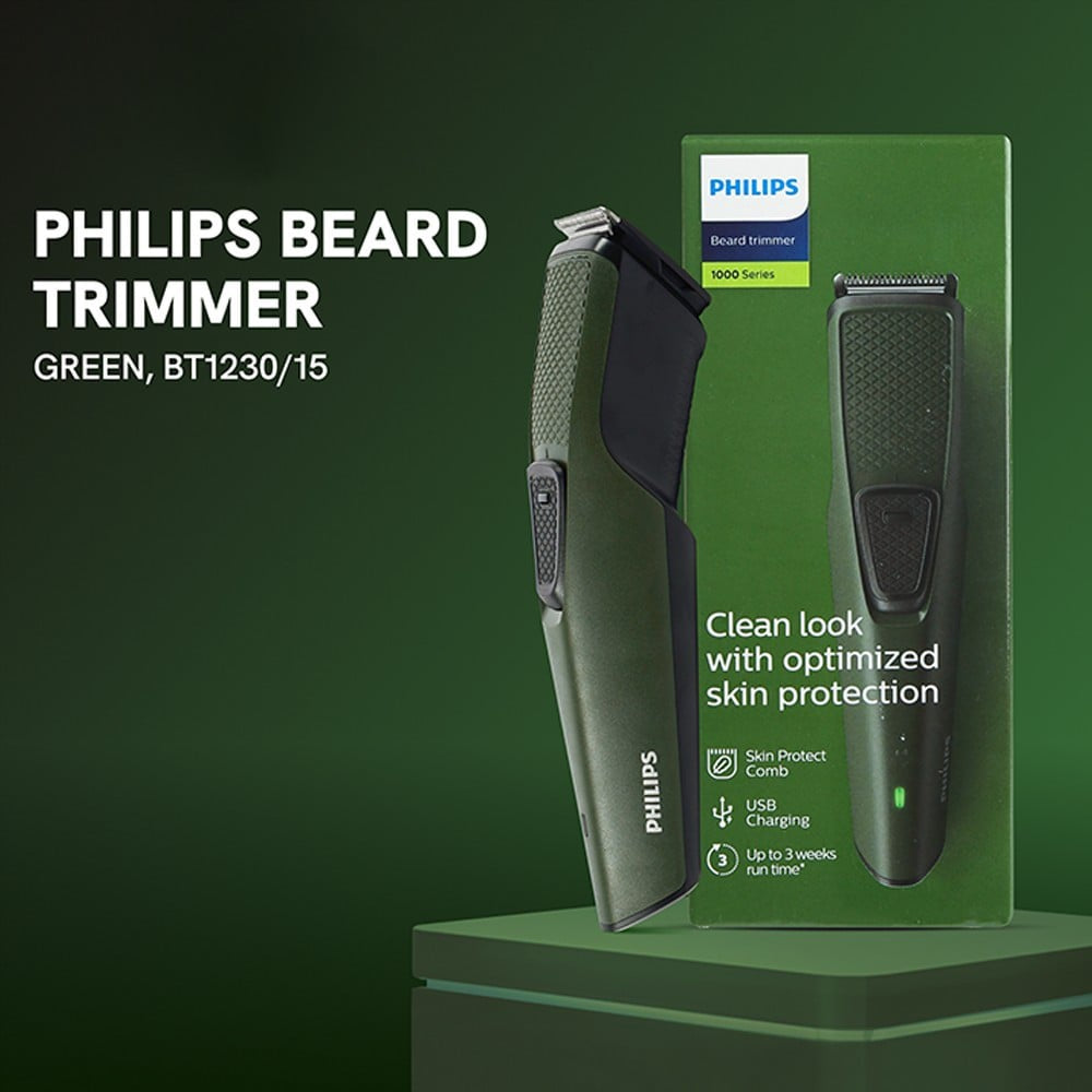 Philips BT1230/15 Beard Trimmer (Green, 45W, BT1230/15) : 1 unit
