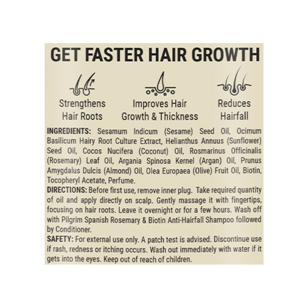 Pilgrim Spanish Rosemary Biotin Growth Hair Oil - Pack of 2 : 2 x 100 ml