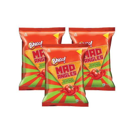 Bingo Mad Angles Tomato Madness Crisps - Pack of 3 : 3 x 60 g