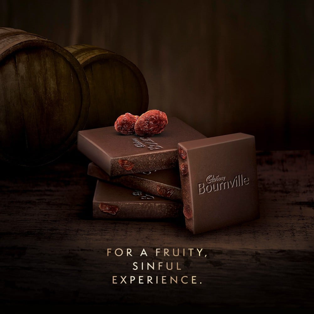 Cadbury Bournville Rum & Raisin Dark Chocolate Bar - Pack of 2 : 2 x 80 g