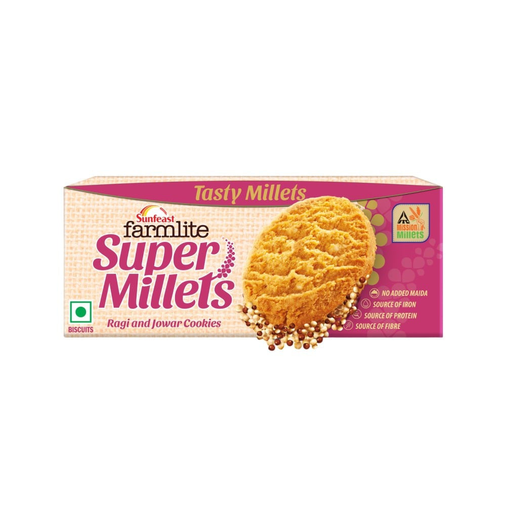 Sunfeast Farmlite Super Millets Ragi and Jowar Cookies : 75 g