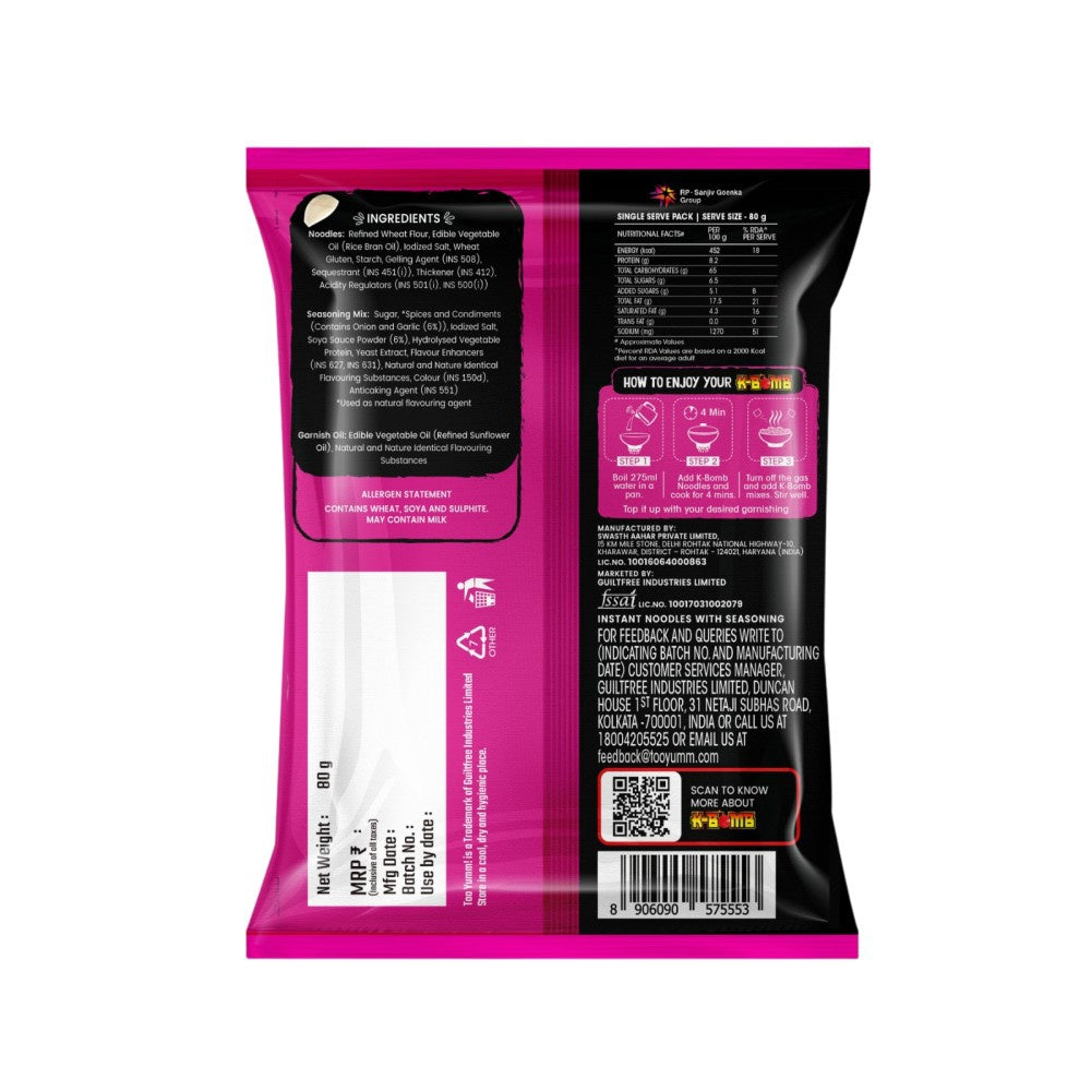 Too Yumm K-Bomb Mi Goreng Instant Noodles : 80 g