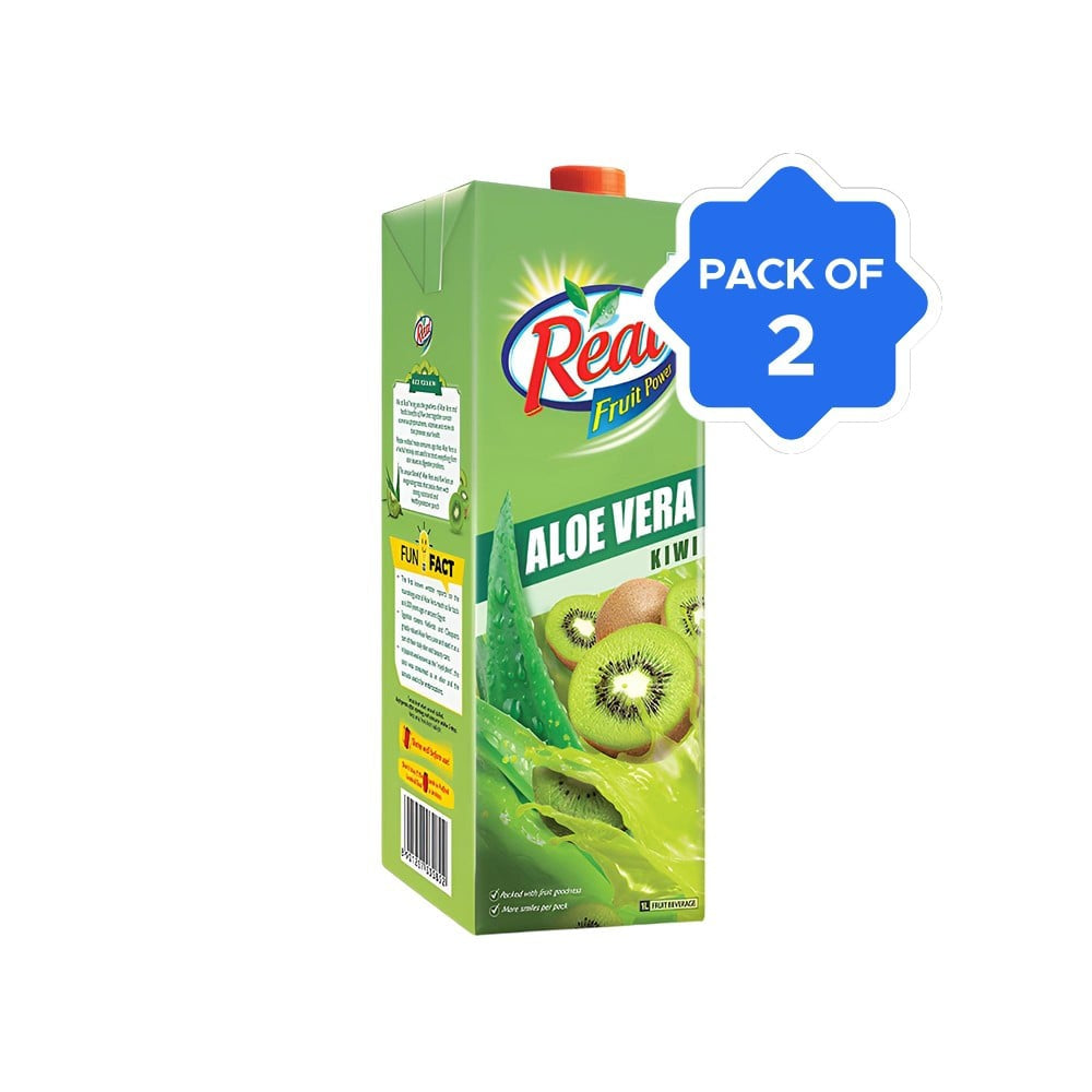 Real Aloe Vera Kiwi Juice - Pack of 2 : 2 x 1 ltr