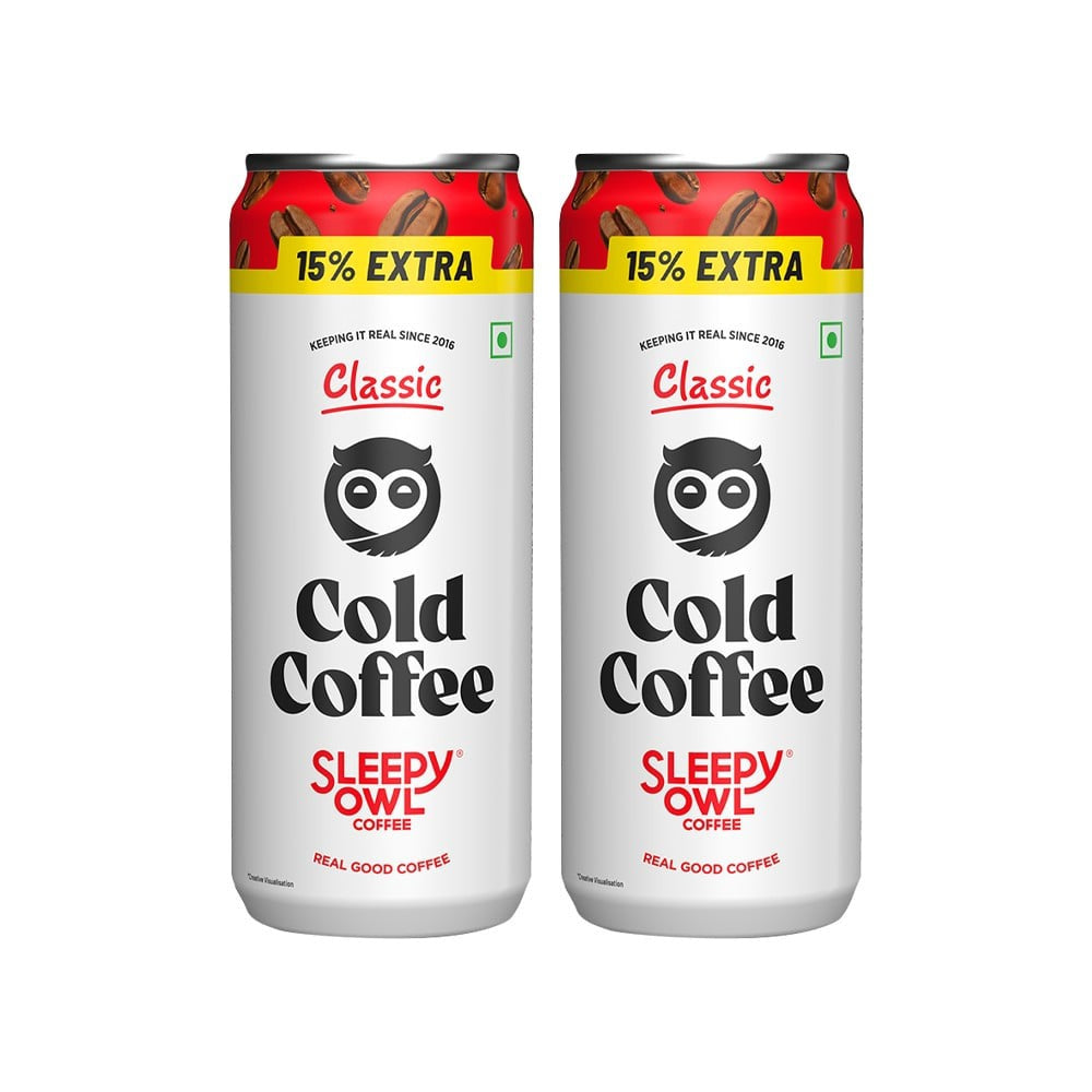 Sleepy Owl Classic Cold Coffee Can - Pack of 2 : 2 x 200 ml
