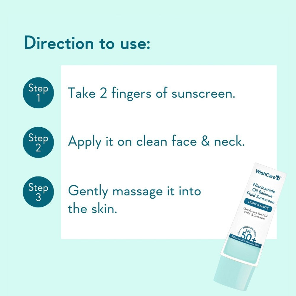 Wishcare Niacinamide Oil Balance Fluid Sunscreen (SPF 50 PA++++) : 50 g