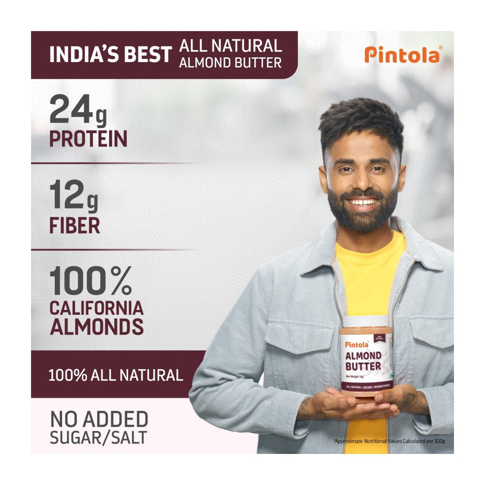 Pintola All Natural Crunchy Almond Butter : 200 g