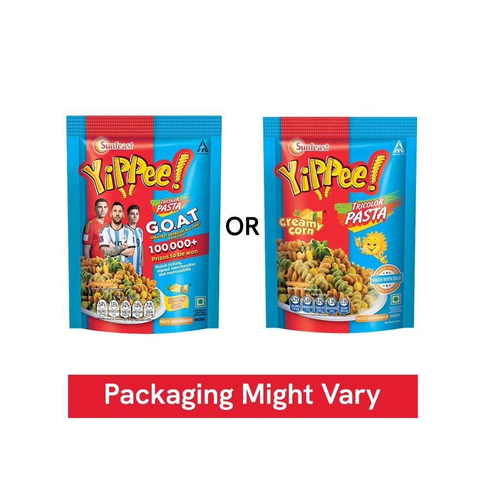 Yippee Tricolor Instant Pasta - Creamy Corn - Pack of 2 : 2 x 65 g
