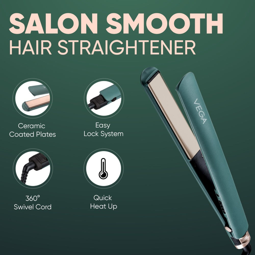 Vega VHSH-42 Salon Smooth Hair Straightener (Green, 41W) : 1 unit