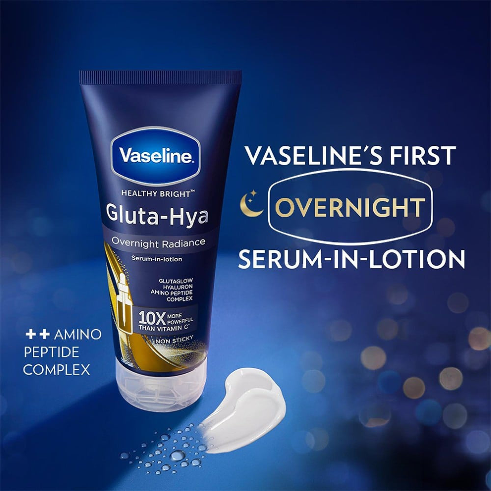 Vaseline Gluta Hya Overnight Radiance Serum Body Lotion : 200 ml