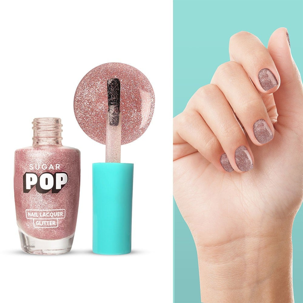 SUGAR POP Nail Lacquer Glitter Nail Paint (01 Rose Quartz) : 10 ml