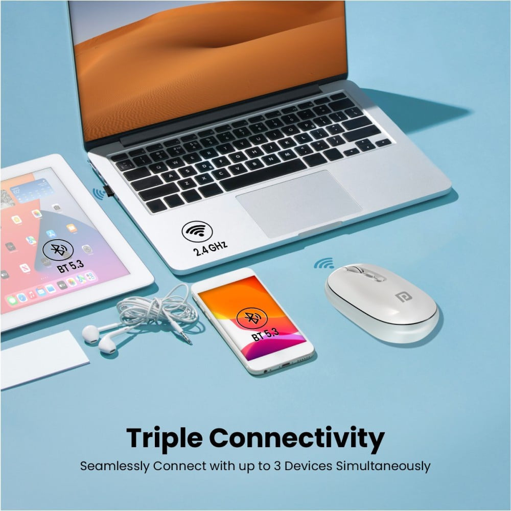 Portronics Toad II Bluetooth Wireless Mouse (Grey) : 1 unit