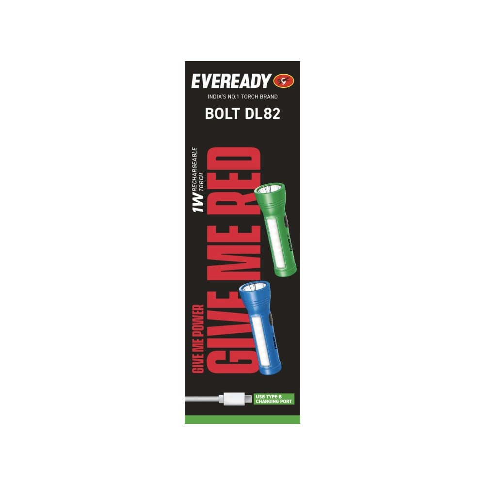 Eveready DigiLED Bolt Rechargeable 1W Torch (Bright White) : 1 unit