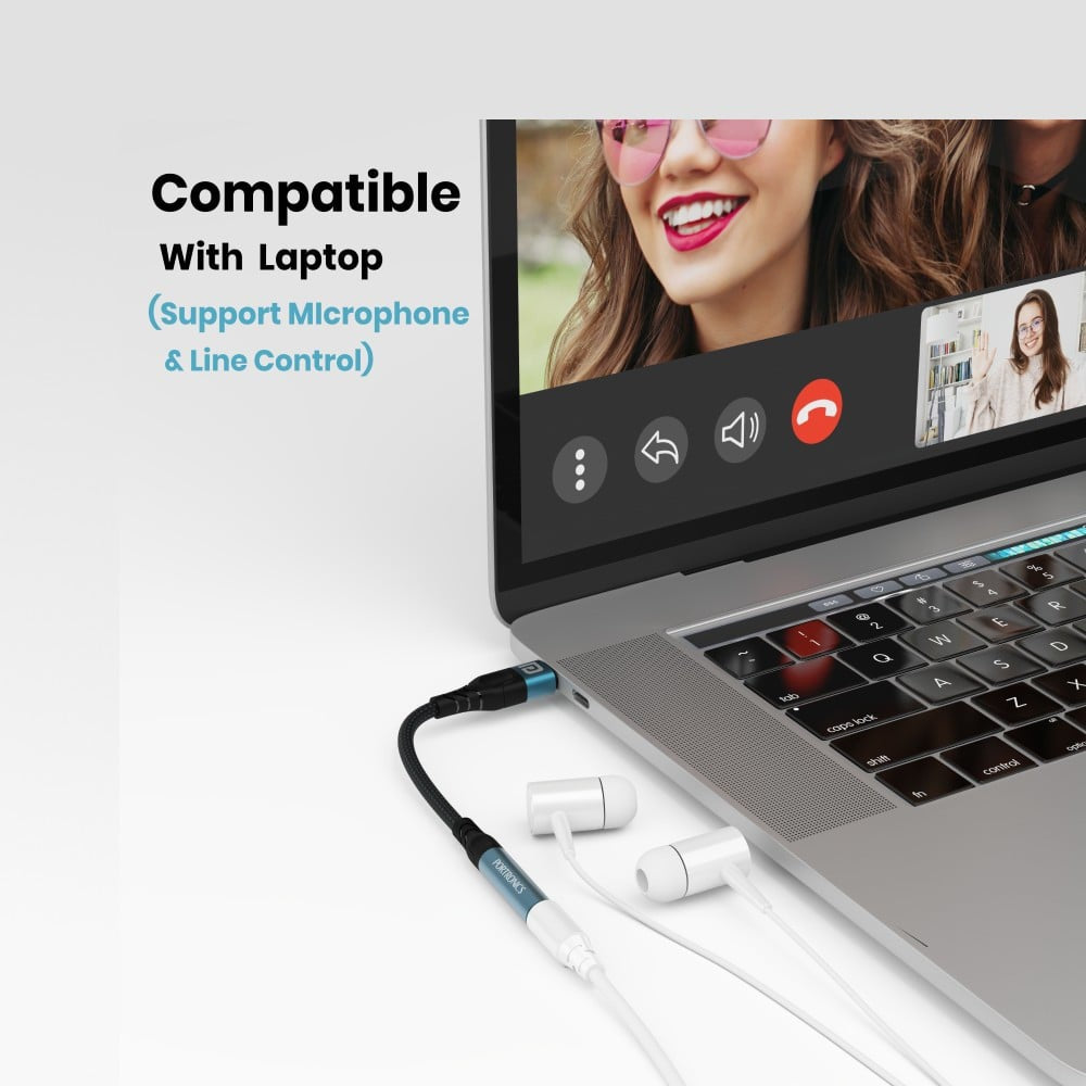 Portronics iKonnect C Pro Type C to 3.5 mm Audio Jack OTG Converter (Black) : 1 unit