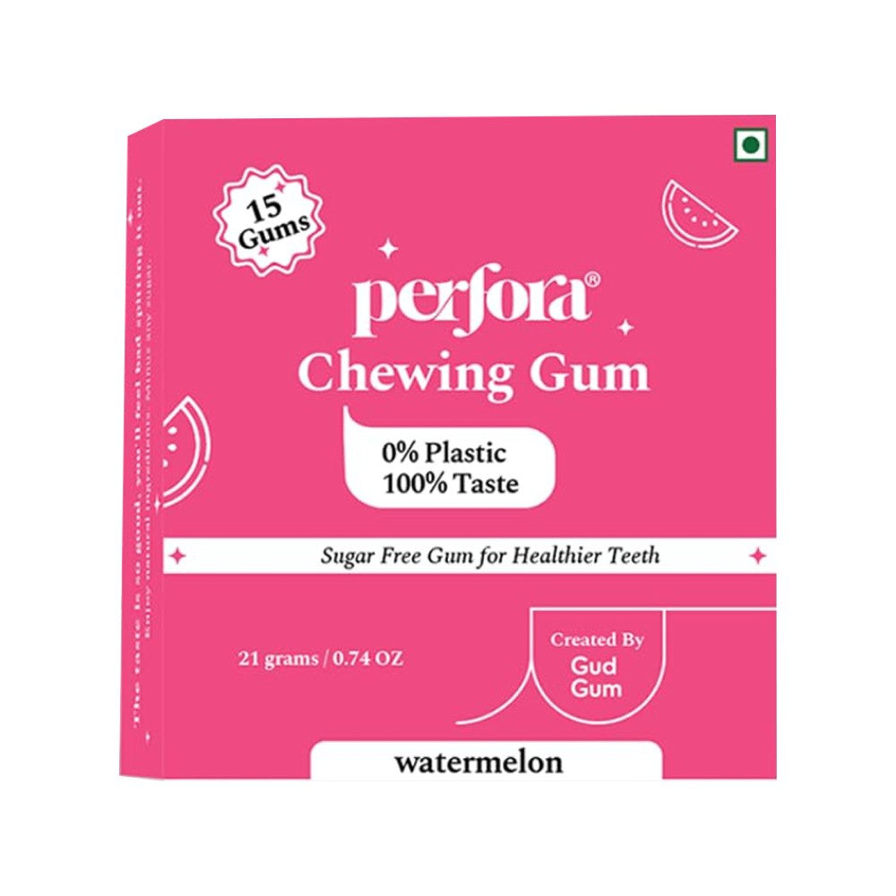 Perfora Plastic Free Watermelon Chewing Gum : 21 g