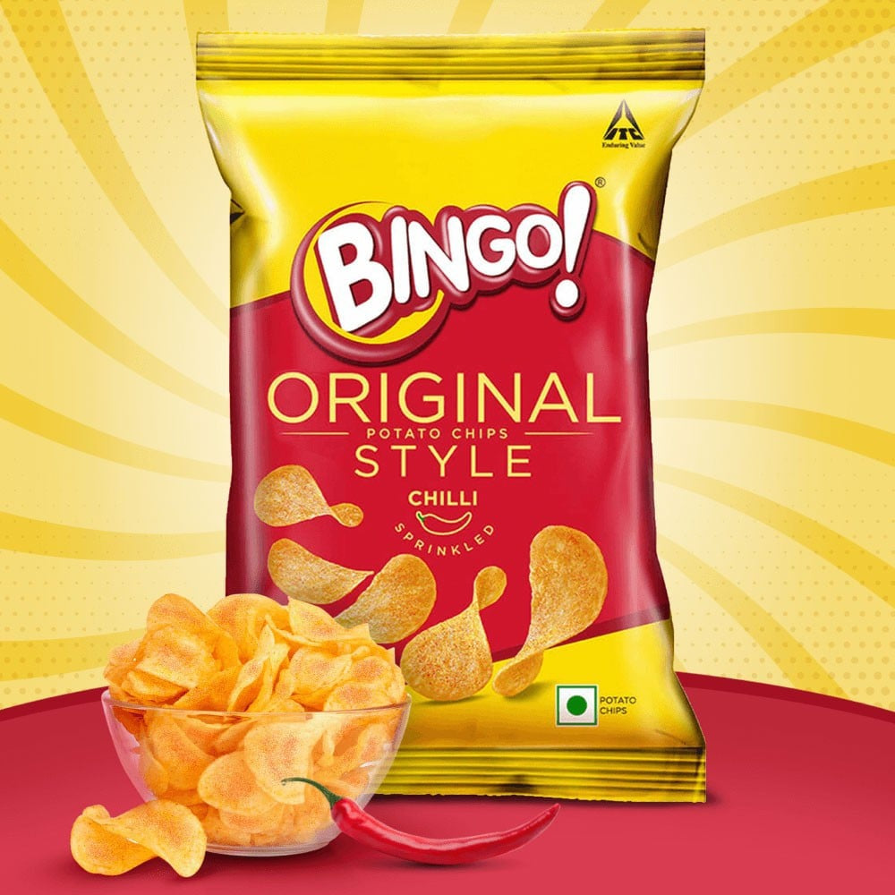 Bingo Original Style Chilli Sprinkled Potato Chips - Pack of 3 : 3 x 90 g