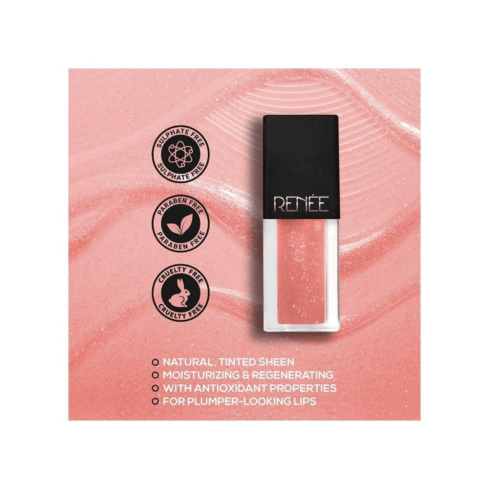 Renee See Me Shine Lip Gloss (Pink Pow-Wow) + See Me Shine Lip Gloss (Pucker Up Peach) Combo : 2.5 ml + 2.5 ml