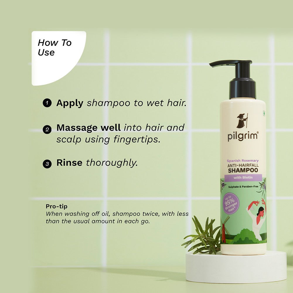 Pilgrim Anti Hairfall Shampoo with Biotin - Pack of 2 : 2 x 200 ml