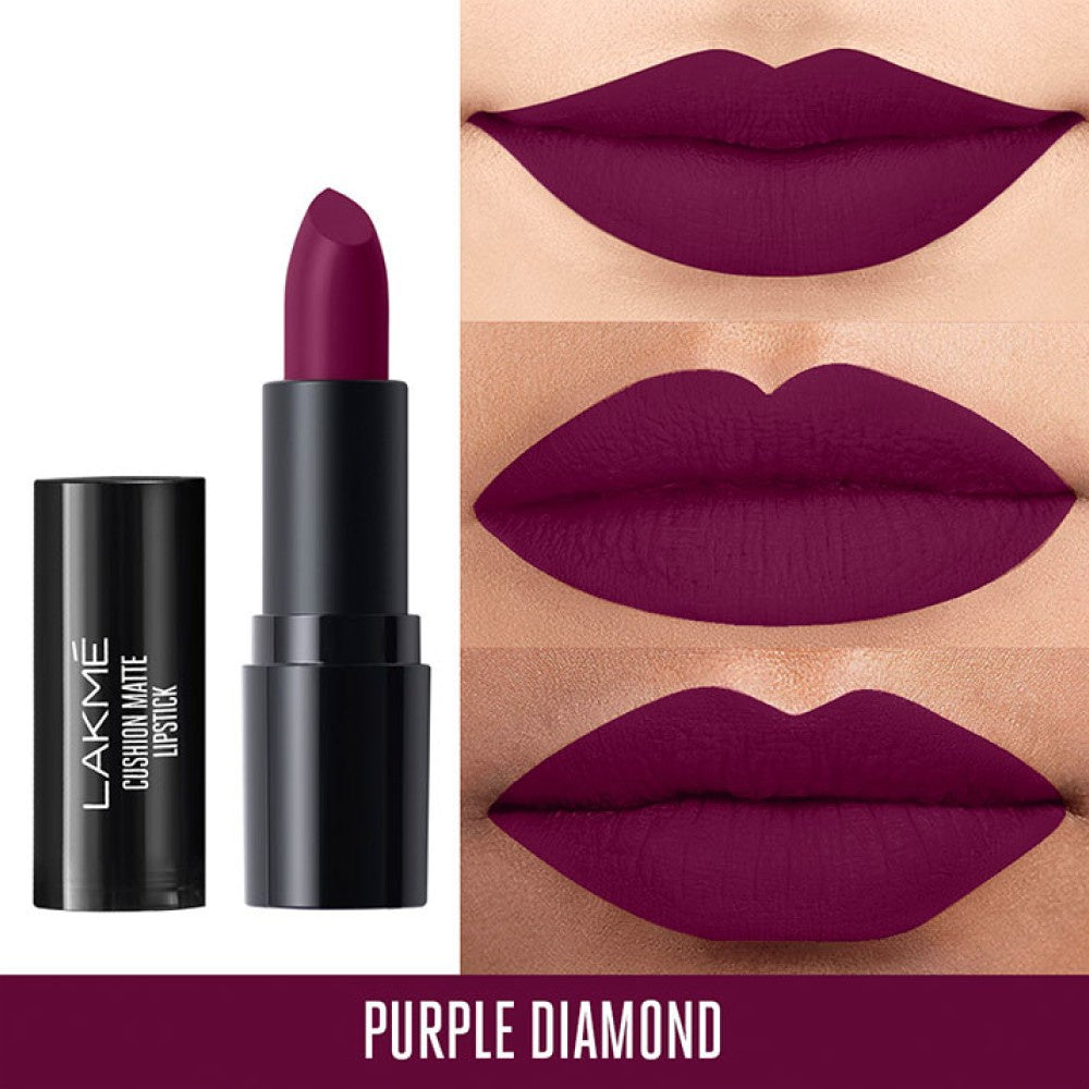 Lakme Cushion Matte Lipstick (Purple Diamond) : 4.5 g