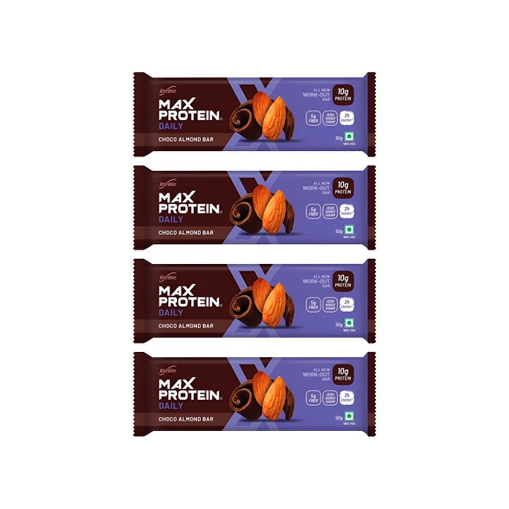 RiteBite Max Protein Daily Choco Almond Protein Bar - Pack of 4 : 4 x 50 g