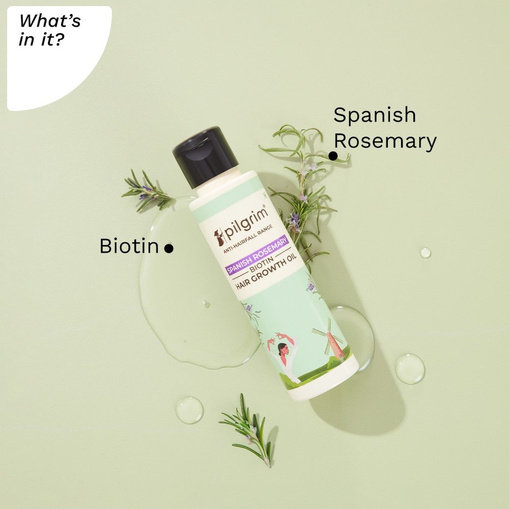 Pilgrim Spanish Rosemary Biotin Growth Hair Oil - Pack of 2 : 2 x 100 ml