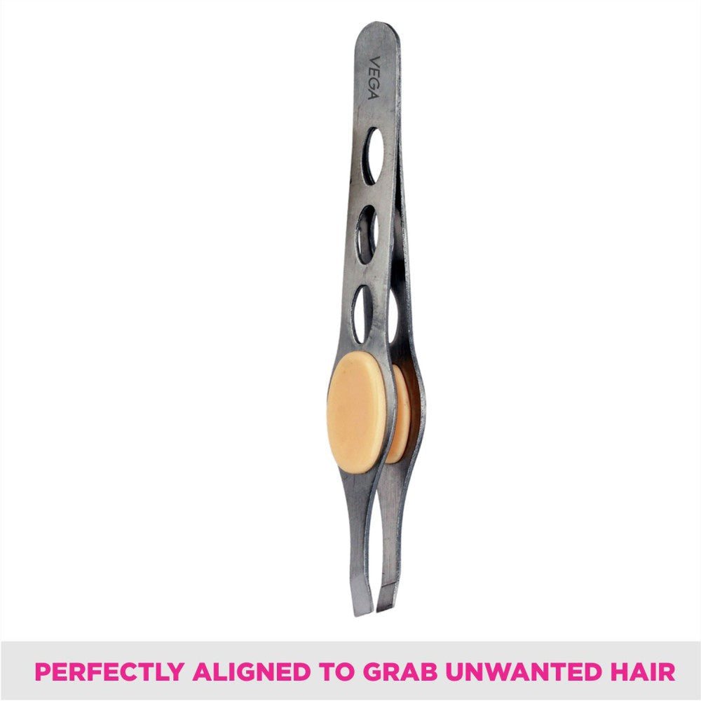 Vega Rubber Grip Tweezer (Square Tip) : 1 piece