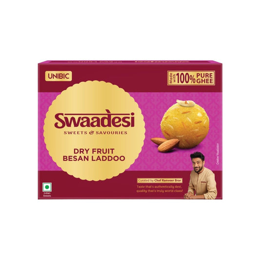 Desi Ghee Dryfruit Besan Laddu by Unibic Swaadesi : 240 g