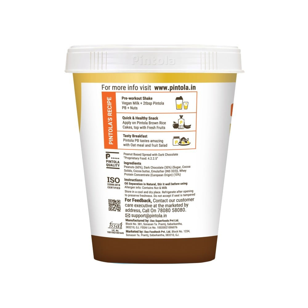 Pintola Dark Chocolate Crunchy Peanut Butter : 510 g