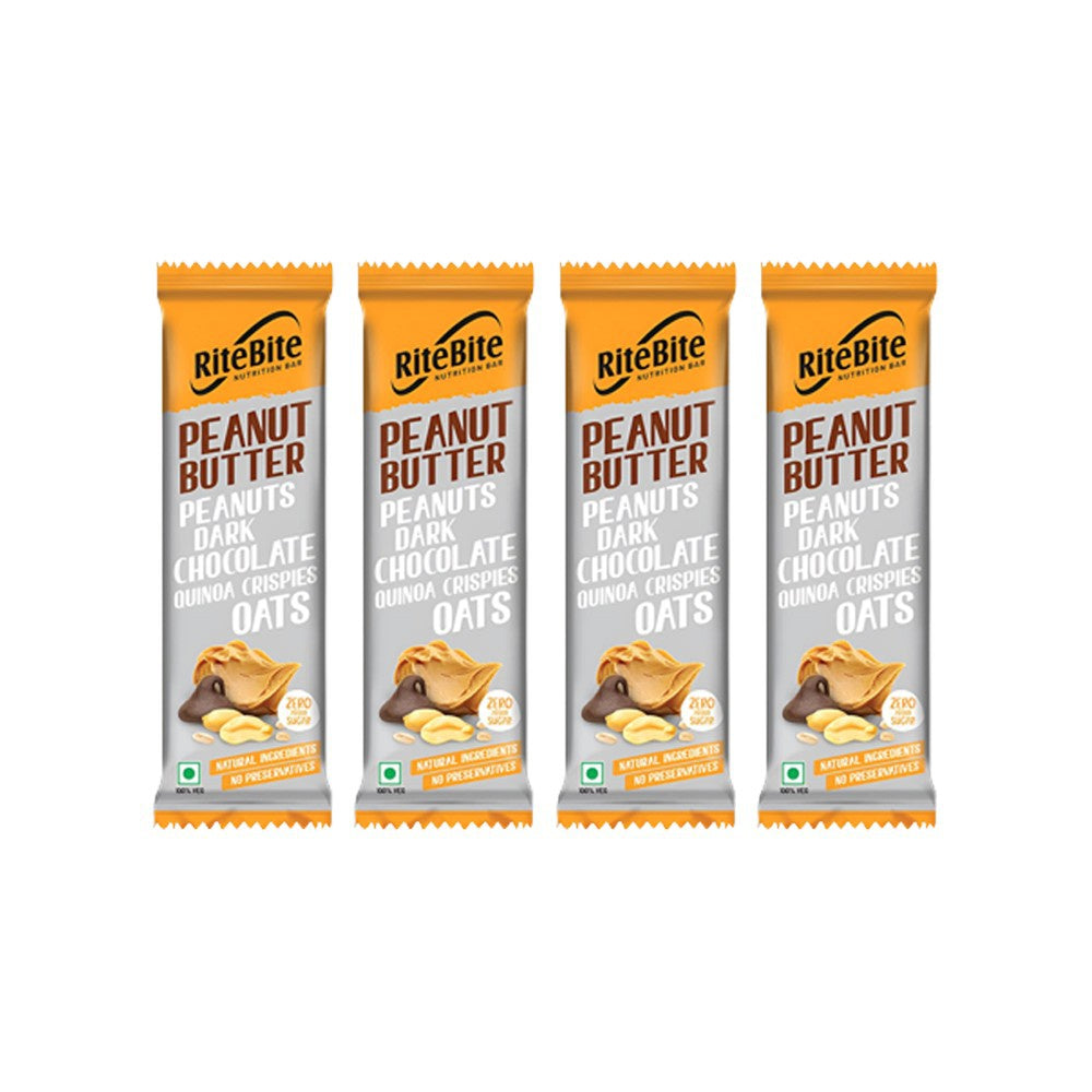 RiteBite Peanut Butter 4g Protein Bar - Pack of 4 : 4 x 40 g