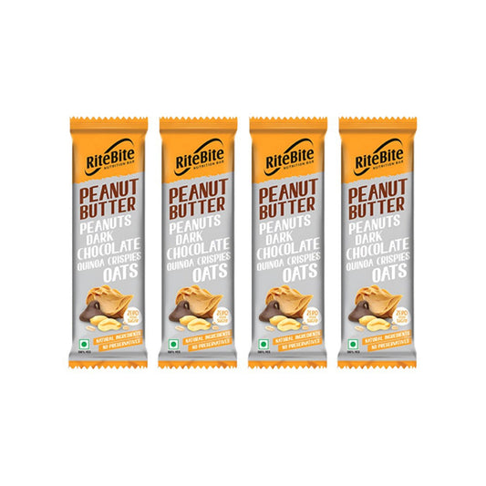 RiteBite Peanut Butter 4g Protein Bar - Pack of 4 : 4 x 40 g