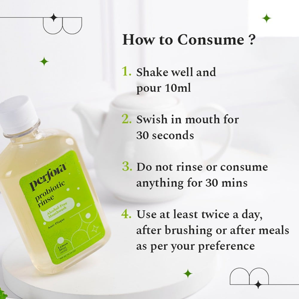 Perfora Probiotic Rinse Alcohol Free Mouthwash : 200 ml