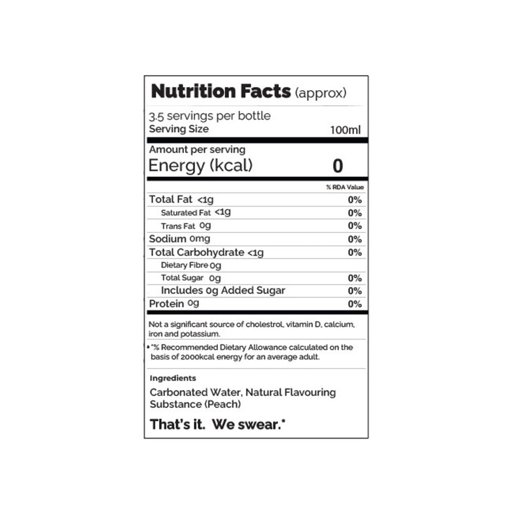 Polka Pop Zero Sugar Peach Sparkling Water : 300 ml