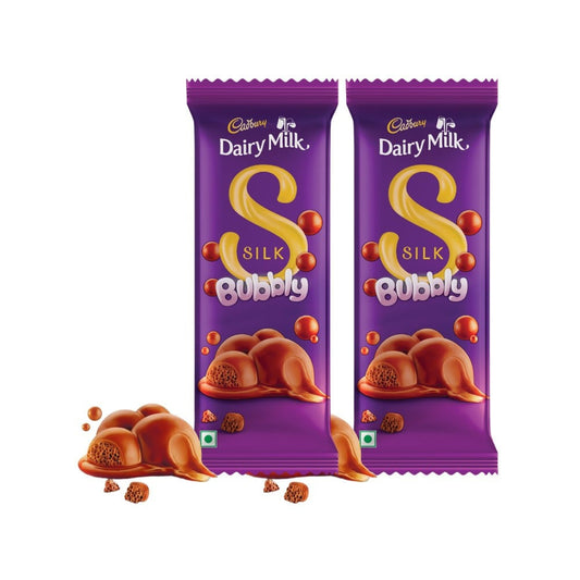 Cadbury Dairy Milk Silk Bubbly Milk Chocolate Bar 50 g - Pack of 2 : 2 x 50 g