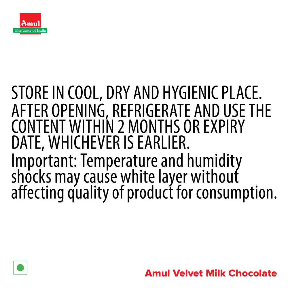 Amul Velvett Milk Chocolate Bar : 150 g