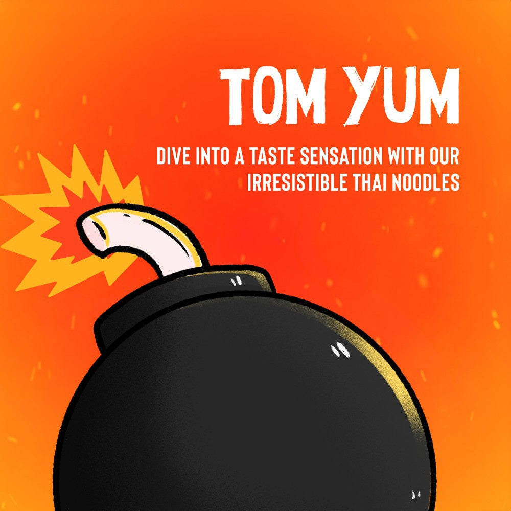 Too Yumm K-Bomb Ramen Instant Noodles - Tom Yum - Pack of 3 : 3 x 80 g