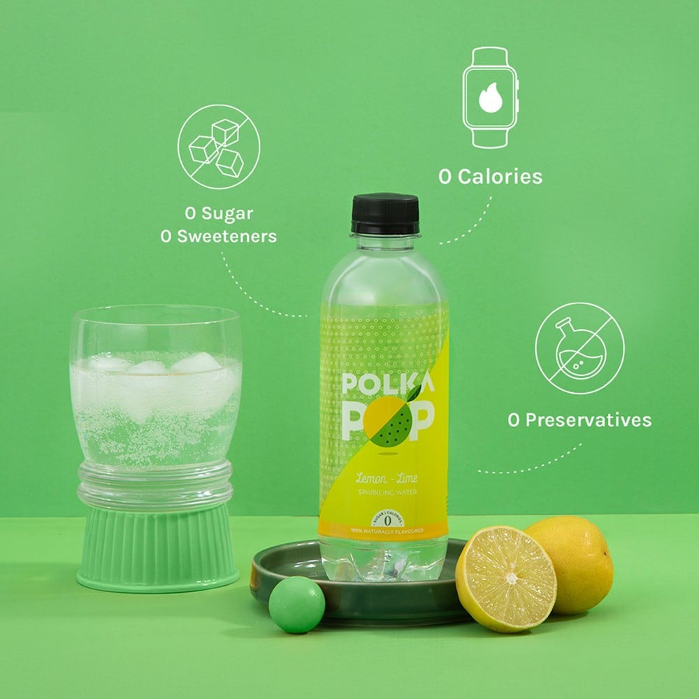 Polka Pop Zero Sugar Lemon-Lime Sparkling Drink : 300 ml