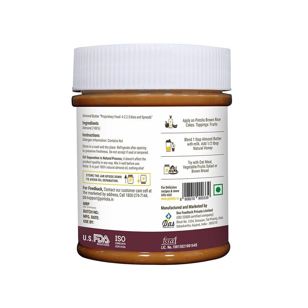 Pintola All Natural Crunchy Almond Butter : 200 g